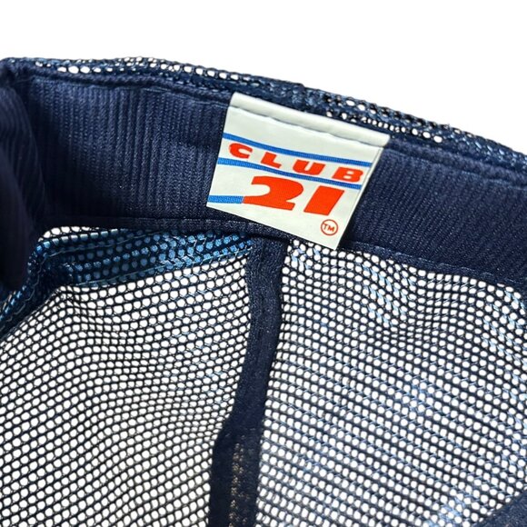 Vintage Trucker Hat Snap Back Mesh Sides 3 Stripes Blue Redvers Wheat Pool - Picture 5 of 6